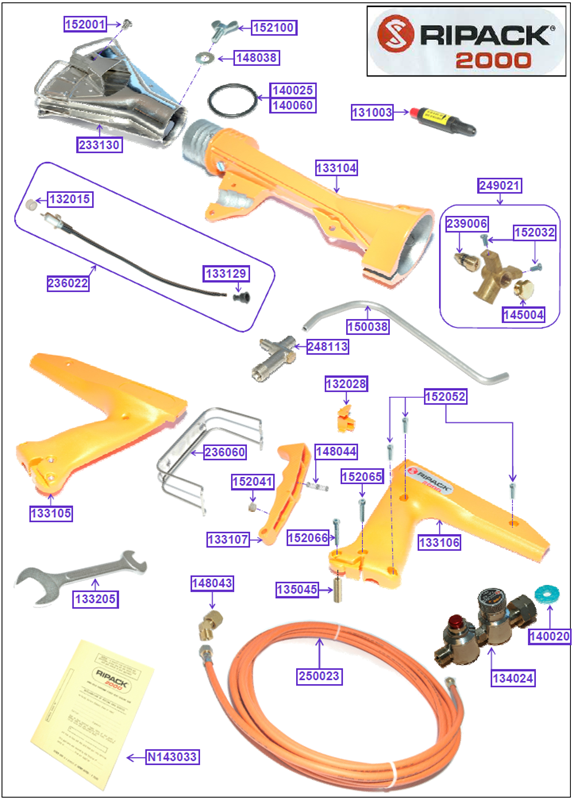 Ripack 2000 Part List / Räjätyskuva Mercamer